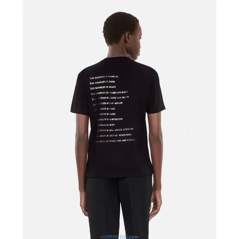 2025 Graphic Printing Kooples Style T-shirt Year Gift Top Clothing Vintage s Print T Shirt Y2K in Tops Tees 250115