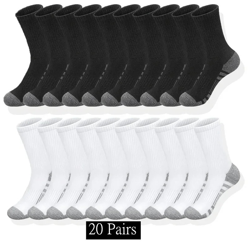 102030 Pairs Mens Classic Crew Socks Unisex Sports for Men Running Basketball Antislip Outdoor Breathable Man 250207