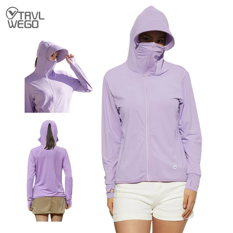 TRVLWEGO Long Sleeve Hoody Shirt Summer Women Sun UV Protection Quick Dry Clothing Men Hooded Jacket Thin Beach Sweatshirt 250207