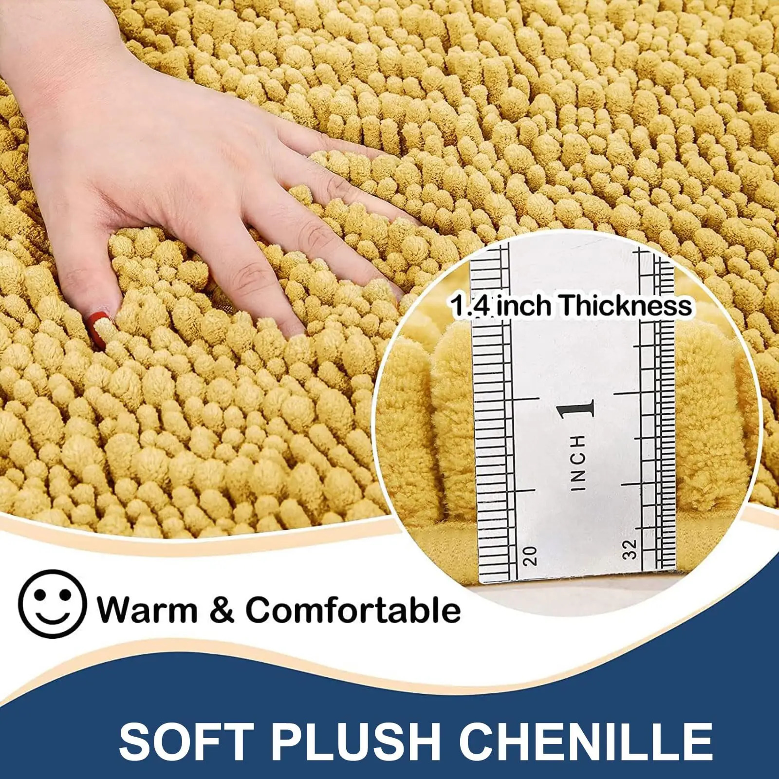 Olanly Chenille Bath Mats Extra Soft Thick Absorbent Bathroom Rug Mat Bathroom Mats Washable Cozy Bath Mat For Shower 250206