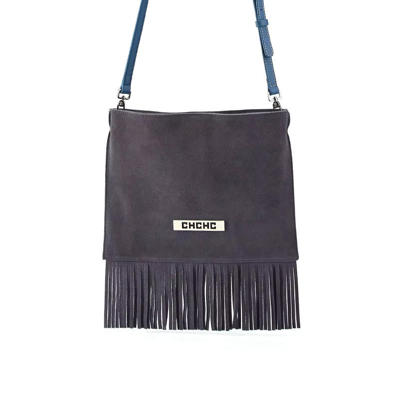 Tassel Design Shoulder Simple Solid Color Classic Style Square Body Women's Crossbody Bag