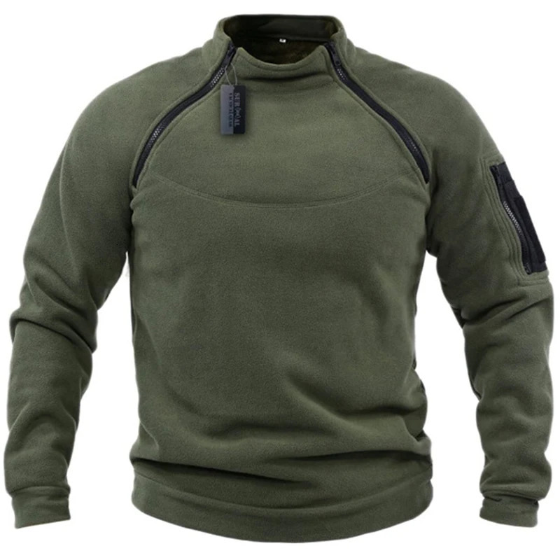 Mens Tactical Outdoor Polar Fleece Jacket Hunting Clothes Warm Zipper Pullover Man Windproof Coat Thermal Hiking Camping Sweater 250207