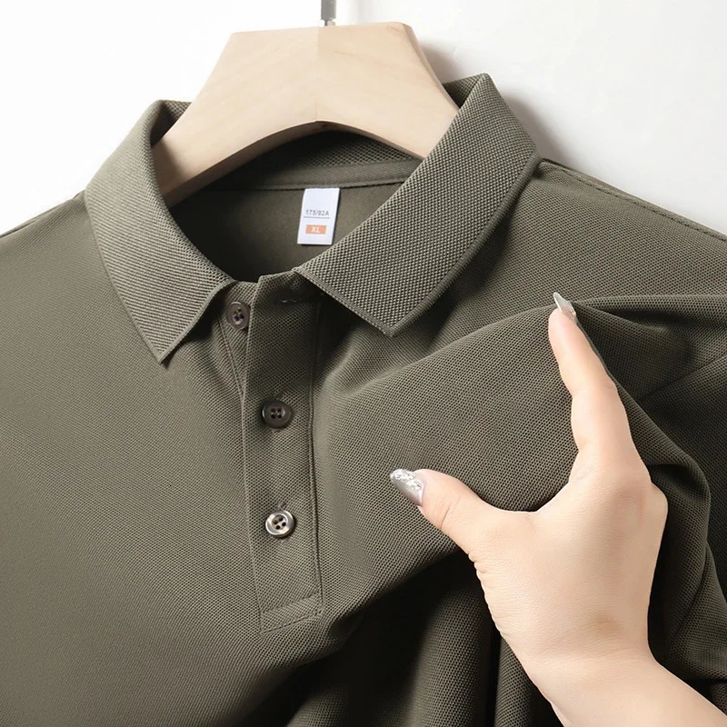 Mens Solid Color Casual Fashion Short Sleeve Polo Shirt Summer Comfortable Top for Business And Leisure 250121