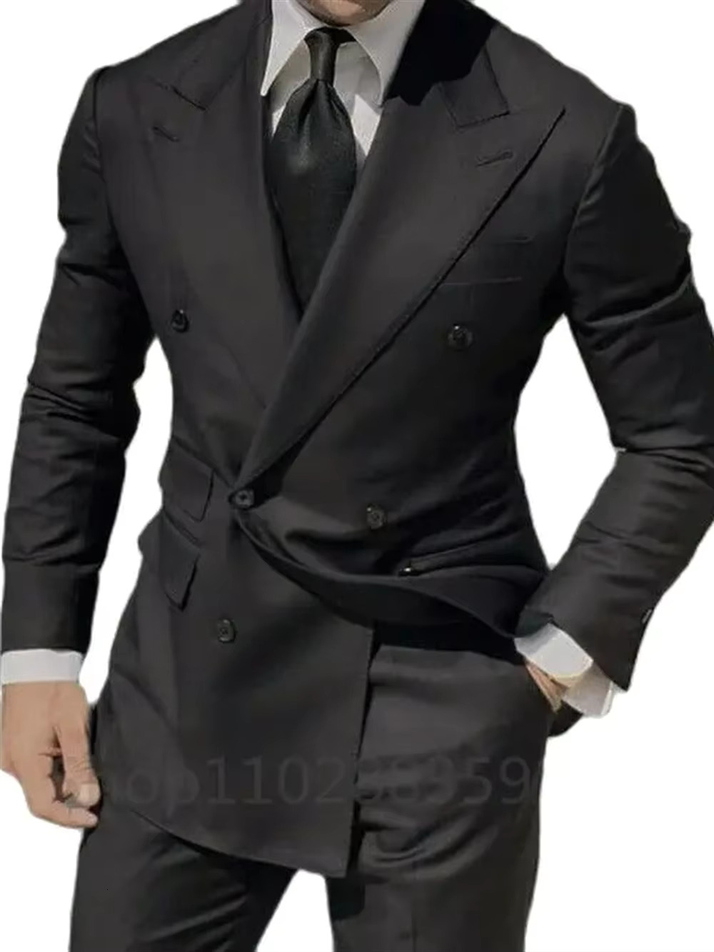 1 Piece Navy Blue Double Breasted Jacket Only Costume Homme Men Suits Tuxedo Groom Wedding Slim Fit Terno Mascuo Blazer