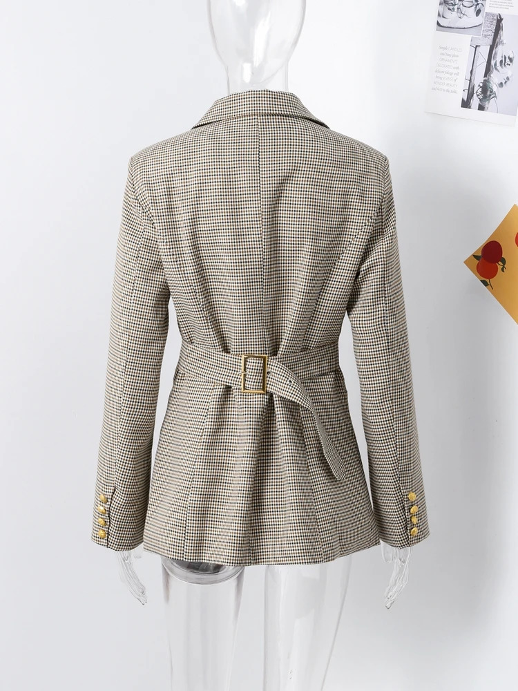 Fashion collar jacket for women fashionable shoulder strap single chest notch pad set elegant street 250208Z