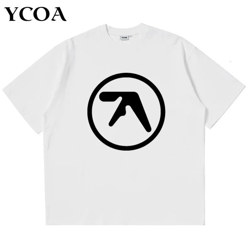 Mens T-Shirt Aphex Twin Shirt 100% Cotton Print Oversized Y2k Streetwear Tees Short Sleeve Tops Korean Fashion Aesthetic Clothing 250207