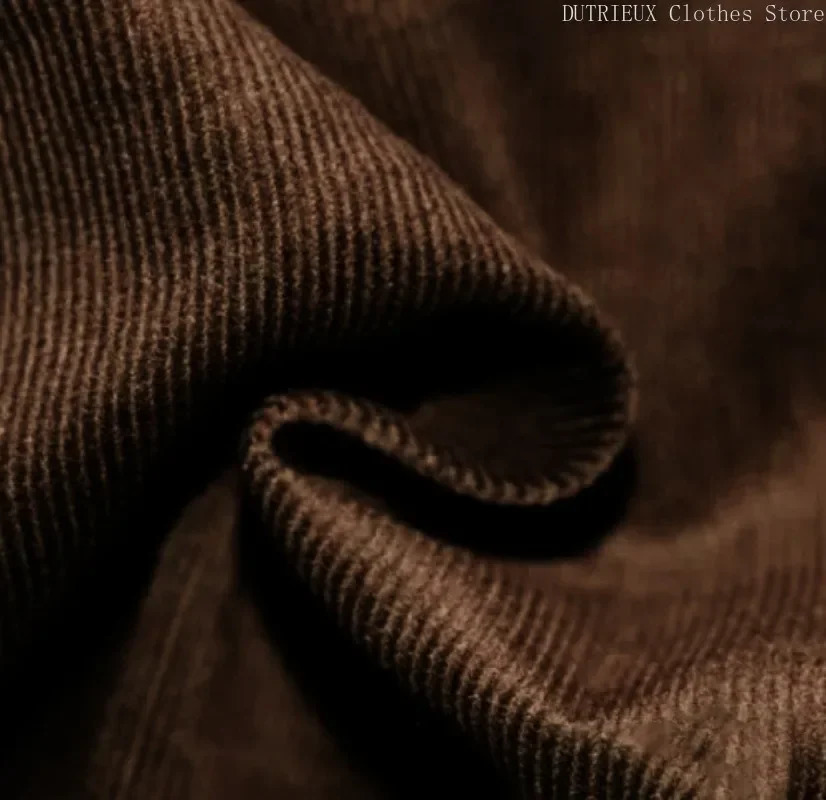 Autumnwinter Mens Vintage Corduroy Polo Shirt Longsleeved Pullover Sweatshirt Business Casual Brown Gym 250207