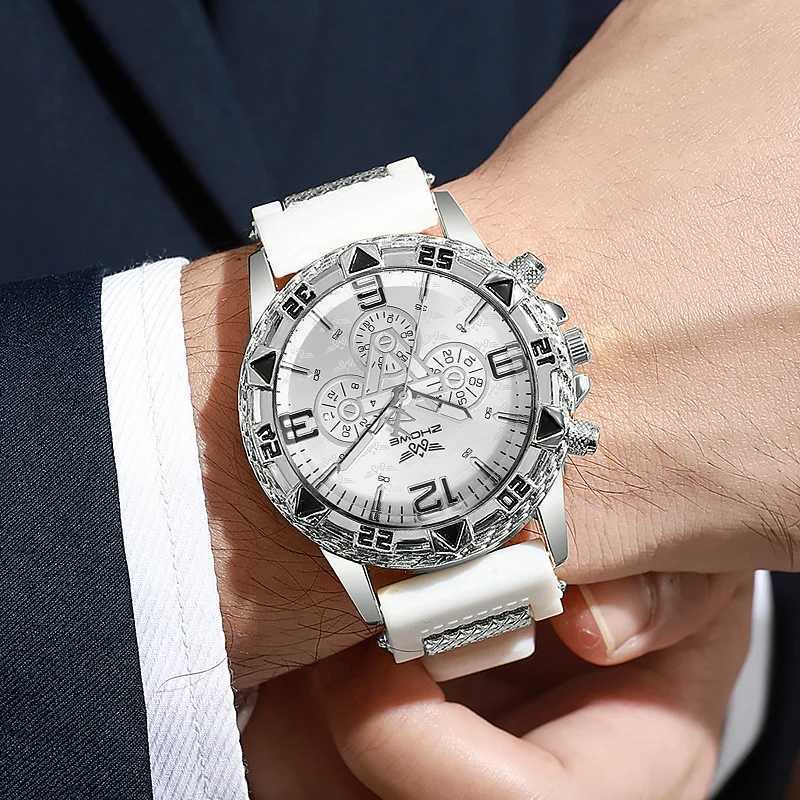 1pc Mens Casual Watch Fashion Silicone Sports Quartz Watch as Boyfriends Birthday Gift Z250207