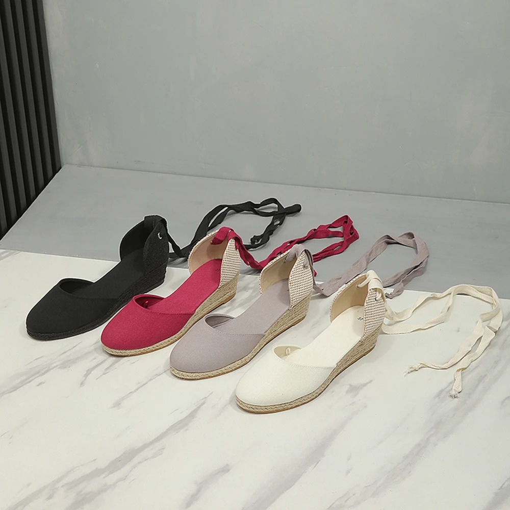 COSYSUSY Wedges Shoes Slip on Closed Toe Espadrille Platform Women Sandals 2024 Summer Sandalias De Mujer Zapato 250118