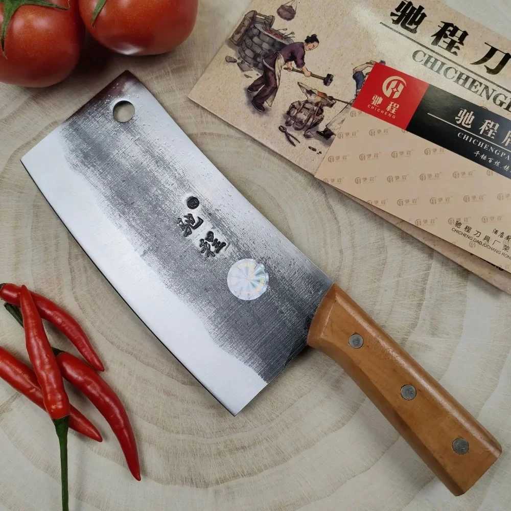 SHUOJI Master Handmade Kitchen Knife Forged High Carbon Steel Knife Chinese Kitchen Cleaver Old Fashioned Knife Chef Tools W250208