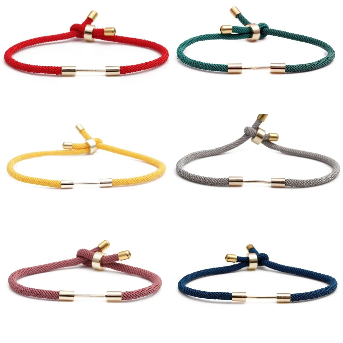 10pcs Braided Nylon Cord Pendant Bracelets Making Slider Adjustable Semi-finished DIY Jewelry 250221