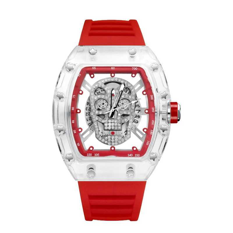 UTHAI L122 New Watch For Men High Beauty Trendy Sports Hollow Transparent Ghost Head Waterproof Wine Bucket Male Clock Watches Z250207