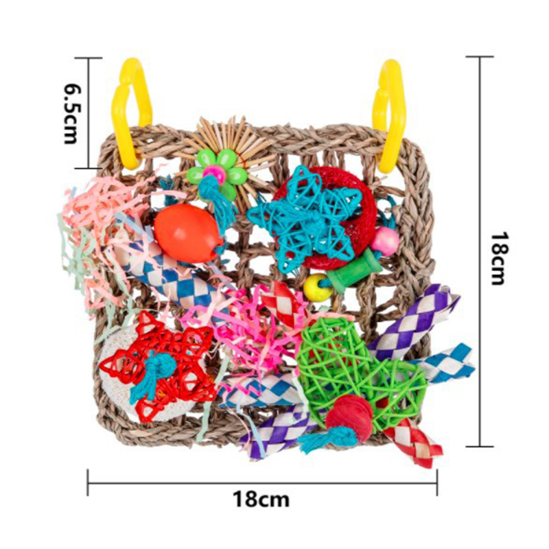 Parrot gnawing toy bird supplies grass net colorful woven tube loofah grass silk paper silk gnawing toy climbing