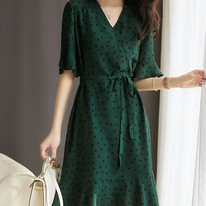 L2320 silk dress Hangzhou silk women's clothing mulberry silk 2025 new summer medium and long skirt