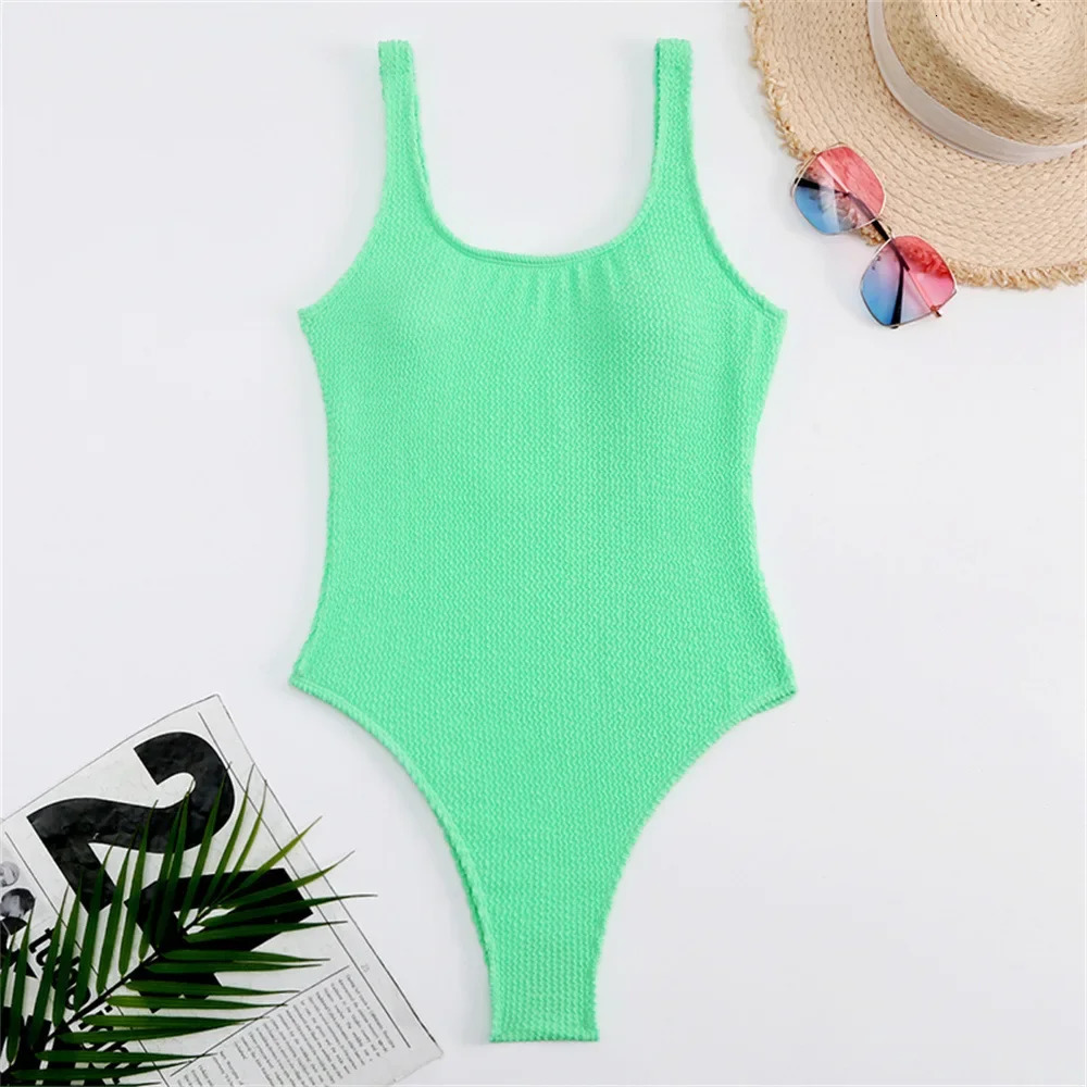 Sexy Women One Piece Swimsuit Swimwear Female Solid Push Up Thong Bather Bathing Suit Monokini Brazilian Swimming Suits 250206