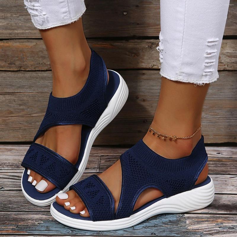 2025 S Fashion Designer Sandals Breathable Mesh Flat Women Fish Mouth Ladies Solid Color Casual Shoes Summer Walking Beach Mujer