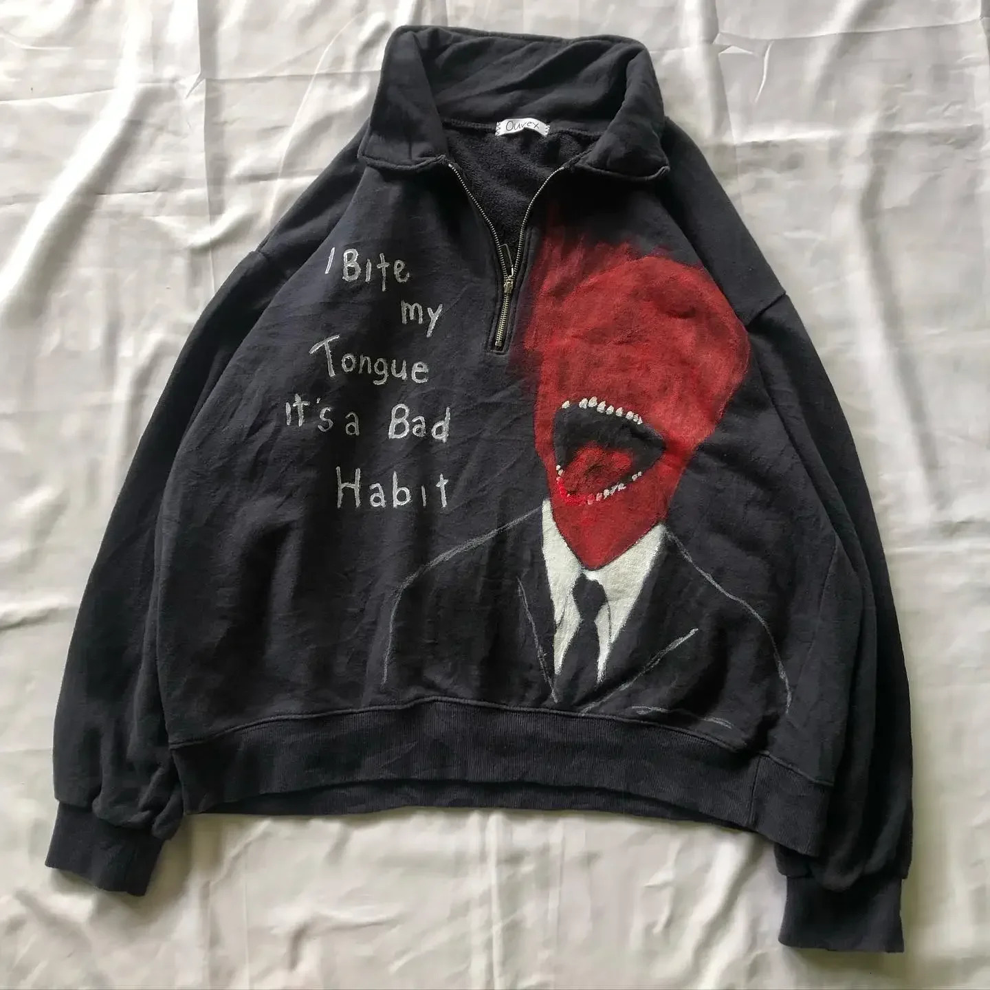 Streetwear Men Women Clothes Y2K Sweatshirt Harajuku Gothic Oversized Pullover Retro Hip Hop Eye Patch Crew Neck Top 250113