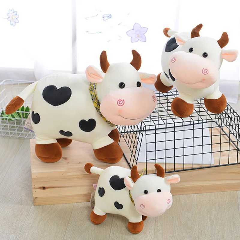 Cartoon cute soft cow toy Kaii girl cotton plush doll filling him decoration Y250208 Y260128