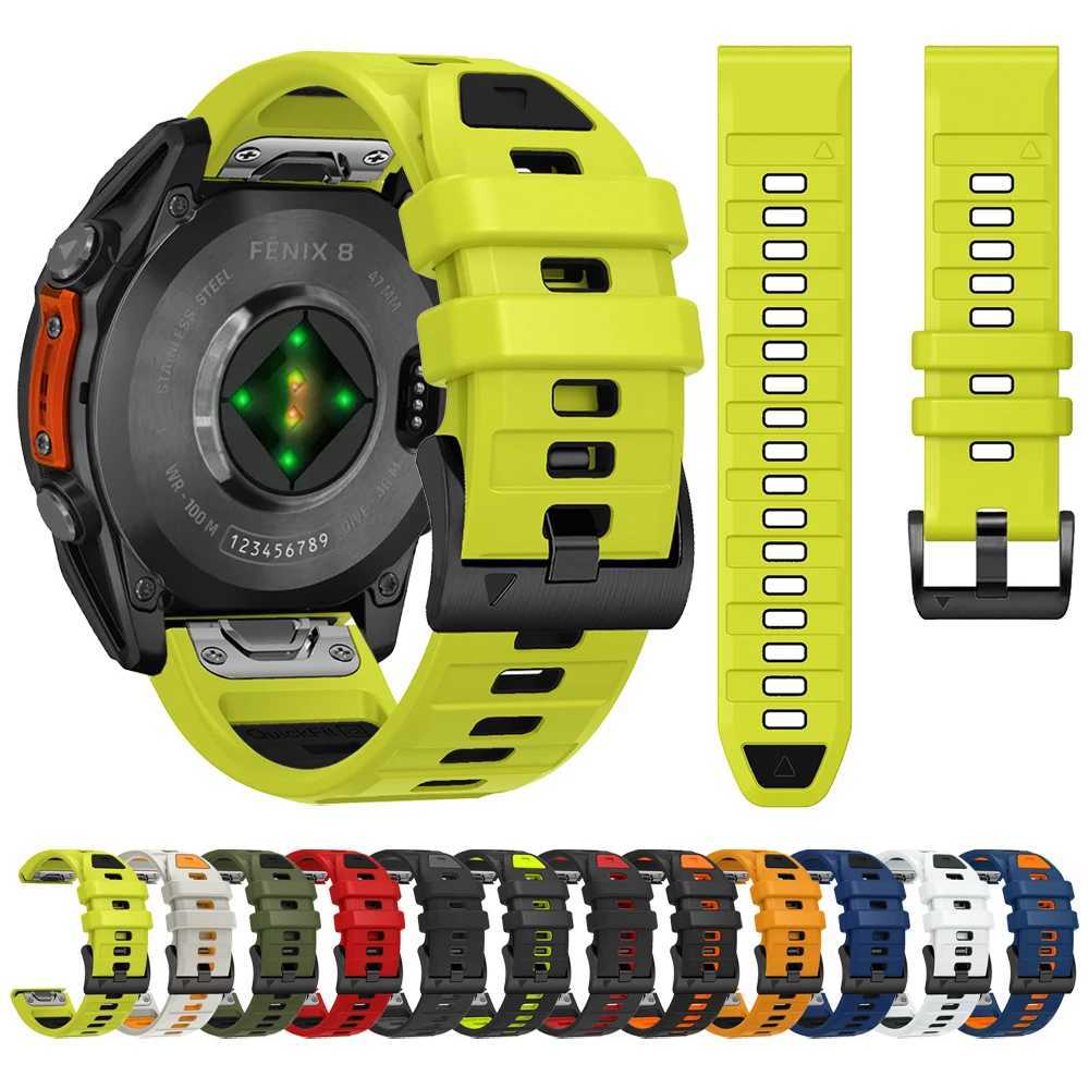 QuickFit 22mm 26mm Fenix8 Band For Garmin Fenix E 8 47mm 51mm 7 7X 6 6X/Epix Pro/Enduro 3 Two-Tone Sile Str BraceletXJ250208