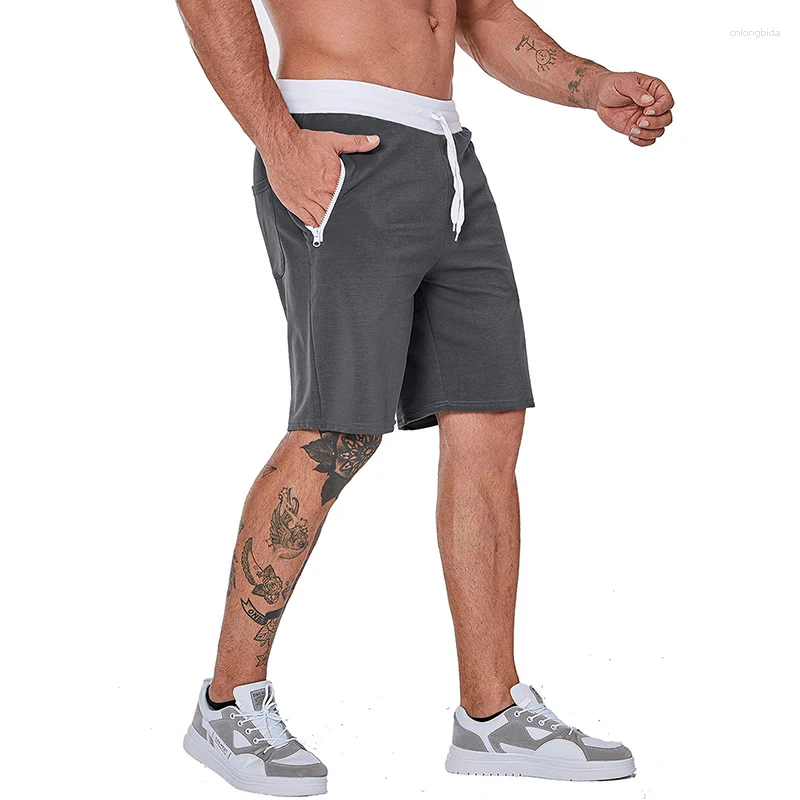 Mens Bodybuilding Athletic Summer Stretch Shorts, Cotton Drawstring Shorts for Men, Gym Workout Running Sweatpants USA Size