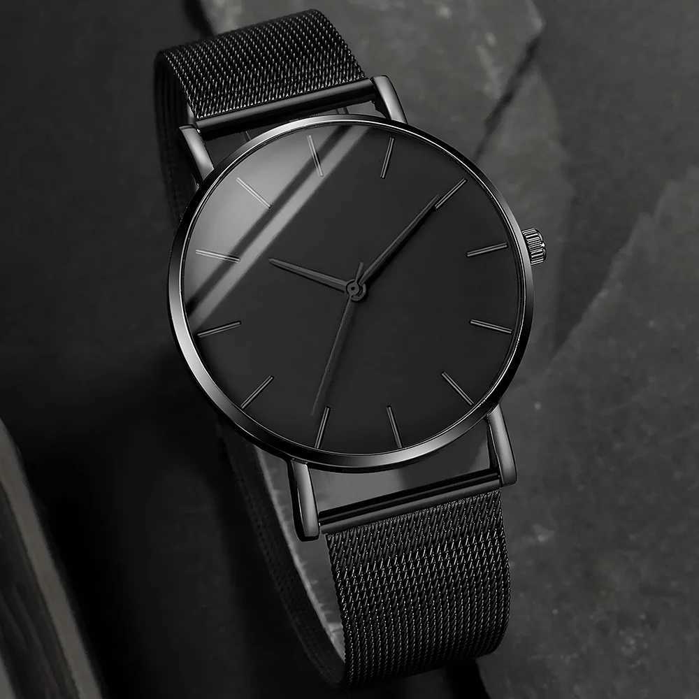 2024 Minimalist Men Fashion Ultra Thin Watches Simple Men Business Stainless Steel Mesh Belt Quartz Watch Leisure Men Watch Z250207