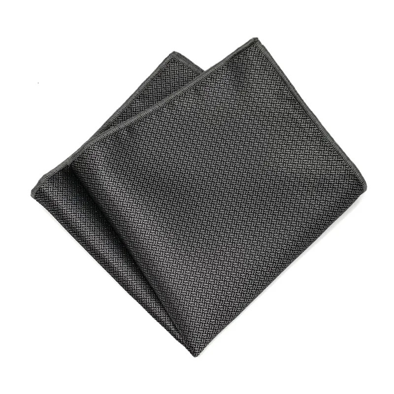 Elegant Solid Color Dark Patterned Pocket Square Mens Gentleman Formal Black Handkerchief Business Wedding Party Suit Hanky 250114
