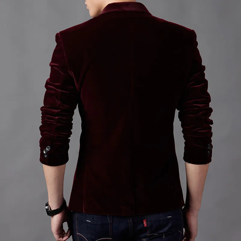 Autumn Velvet Wedding Jacket Mens Fashion Casual Set Stage DJ Business Clothing Men 250208Z