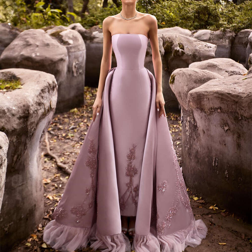 Exquisite Beads Sequins Ball Gowns The Strapless Sleeveless Draped Party Fashion Chic Sweep Train Evening Dresses