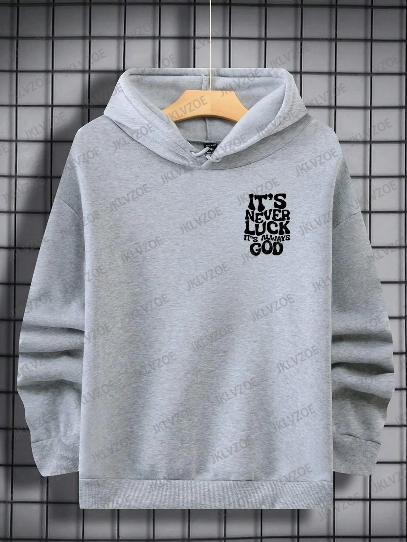 This is never lucky its a letter from God mens clothing autumn wool sports zippers casual cotton hoodies streetwear 250207