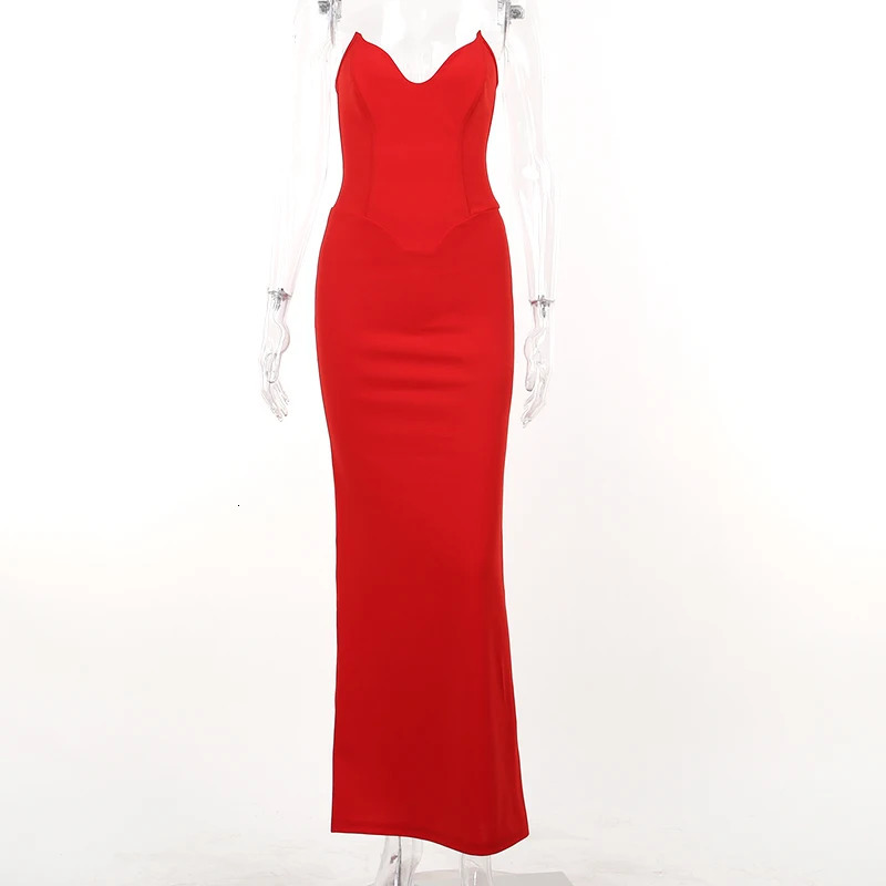 WannaThis Corsets Tube Sleeveless Midi Dress Prom In Backless Bodycon Sexy Elegant Street Evening Formal Dresses 2023 250207