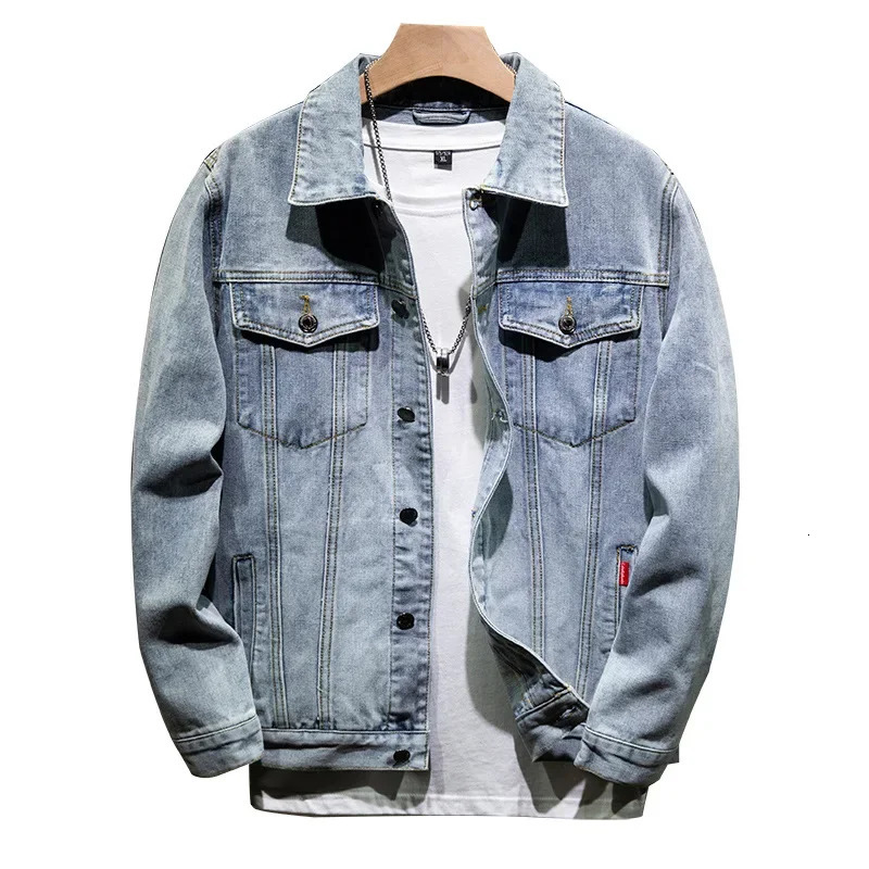 Men Denim Coats Thick Jackets Turn Down Collar Full Sleeve Jacket Single Breasted Slim Fit Regular Casual Coat Autumn Winter 250207