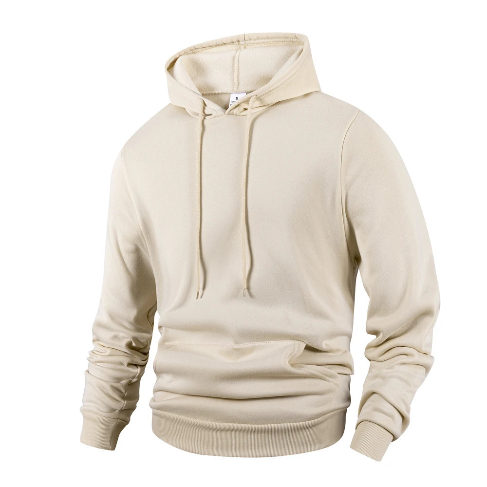 Mens casual thick hoodie autumn and winter long sleeved zipper fashionable loose solid color sportswear spring warm outdoor 250207