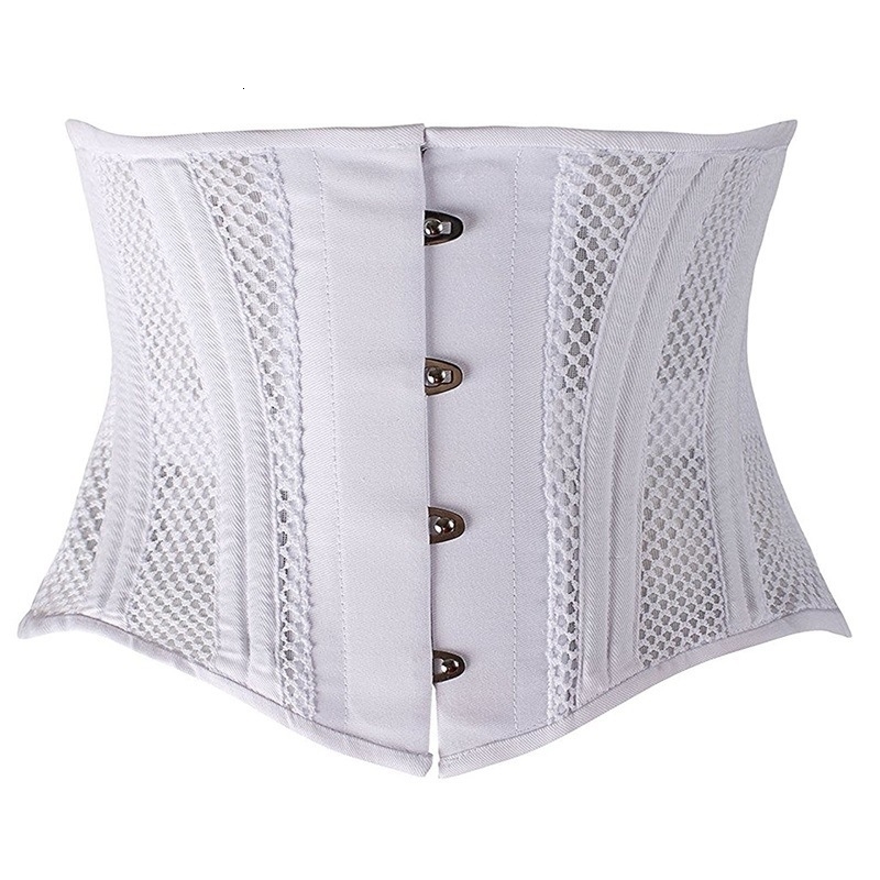 Women Sexy Underbust Corset Gothic Steampunk Bustiers Bride Waist Trainer Body Shaper Steel Boned Breathable Mesh Slimming Belt 250121