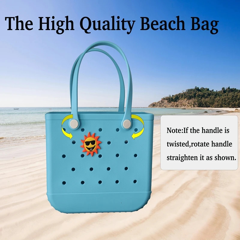 Small Beach Tote Silicone Basket with Sand for ChildrenWaterproof Washable Tip Proof Durable Open Tote Bag for Christmas Gift 250208
