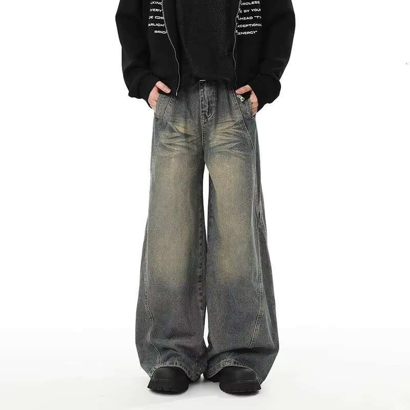 Y2K Spring Autumn Trendy Straight leg Washed Jeans for Men and Women American Couple Personalized Loose Retro Casual Pants