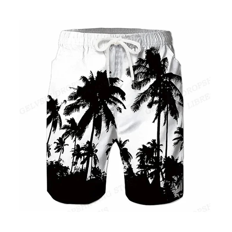 Summer Mens Shorts Quick Drying Hawaii Holiday Sports Swimming Trunks Fashion 3D Coconut Tree Printed Loose 6XL Z260313