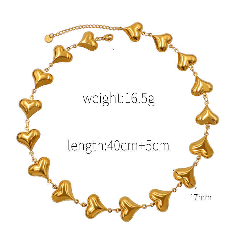 French style niche to collarbone chain, light stainless heart necklace bracelet, titanium steel jewelry that does not fade