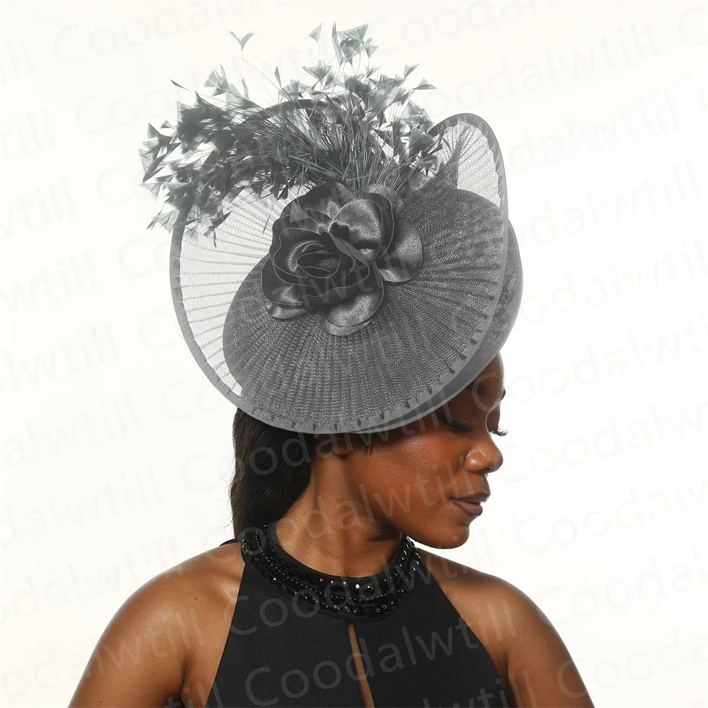 Royal Ascot Hat Fascinator For Women Tea party Floral Wedding Millinery Cap Elegant Women Church Derby Chapeau Cap 250207