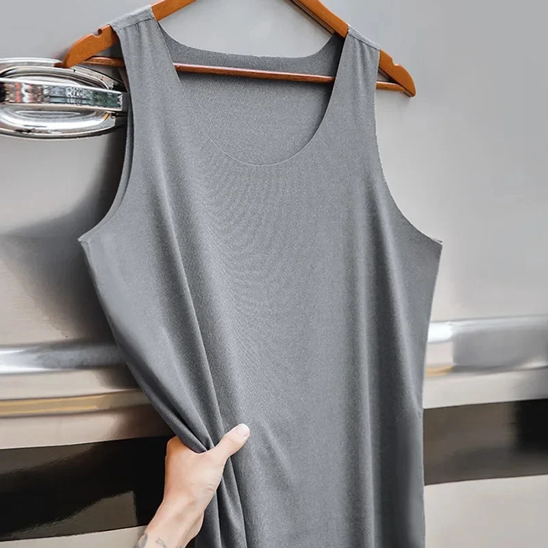 Maden Men Sleeveless Tank Top Ice Silk Cool Feeling Threaded Vest Gym Muscle Sportswear Shirt Oneck Undershirts Waistcoat 250207