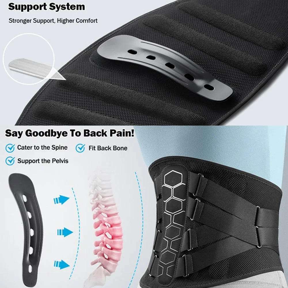 1PCS Back Brace for Lower Pain Relief with Pulley SystemLumbar Support Belt Men Women Lumbar PadErgonomic n 250207