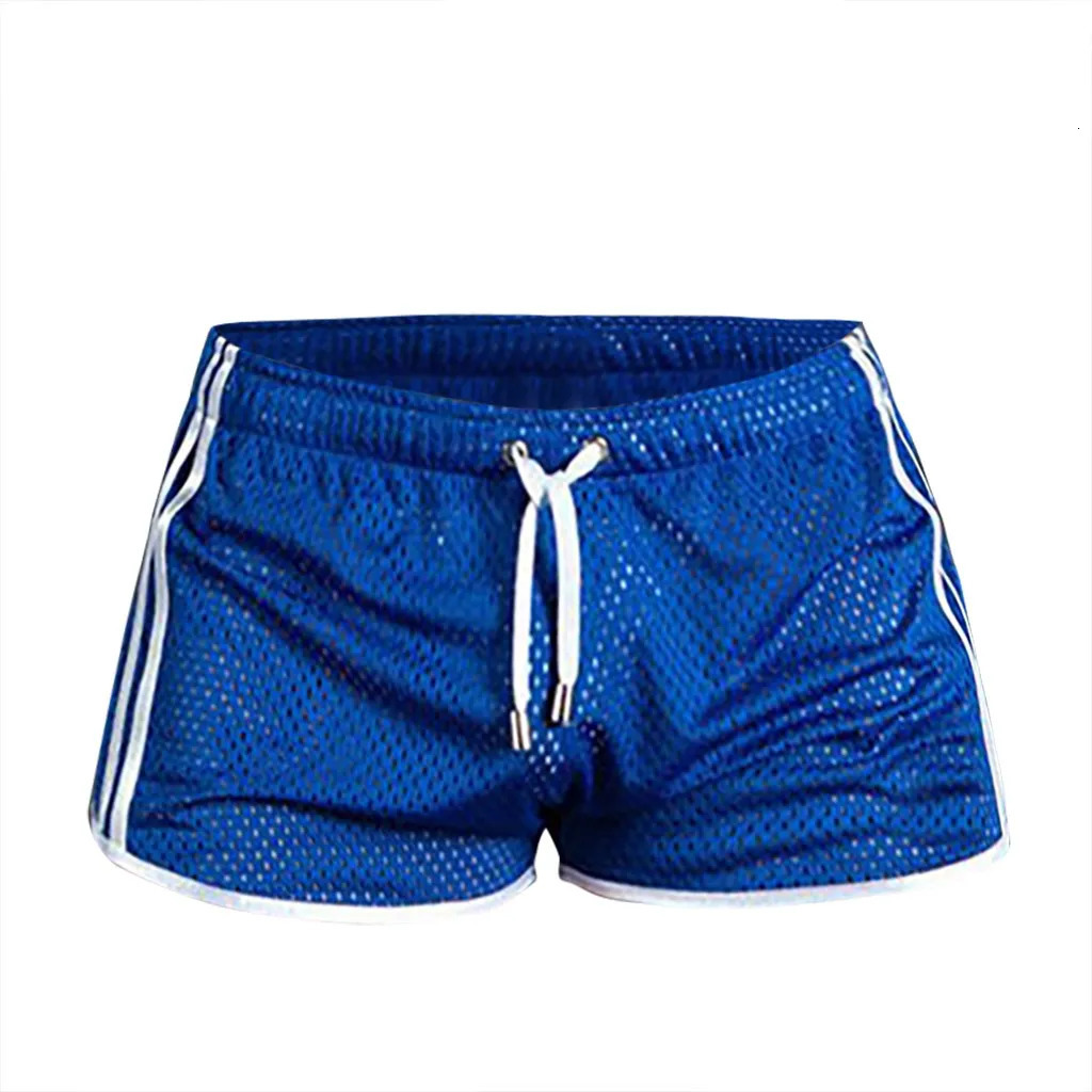 Mens Sport Running Shorts Quick Dry Grid Workout Short Pants 2025 Summer Cool Breathable Mesh Men Beach Swim Sweatpants 250208Z