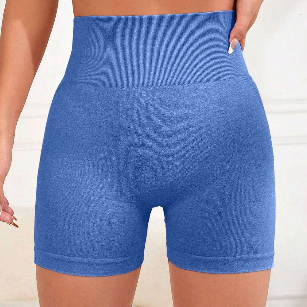Hip lifting three part yoga shorts, high waist fitness stretch pants, sports running seamless peach buttocks casual shorts