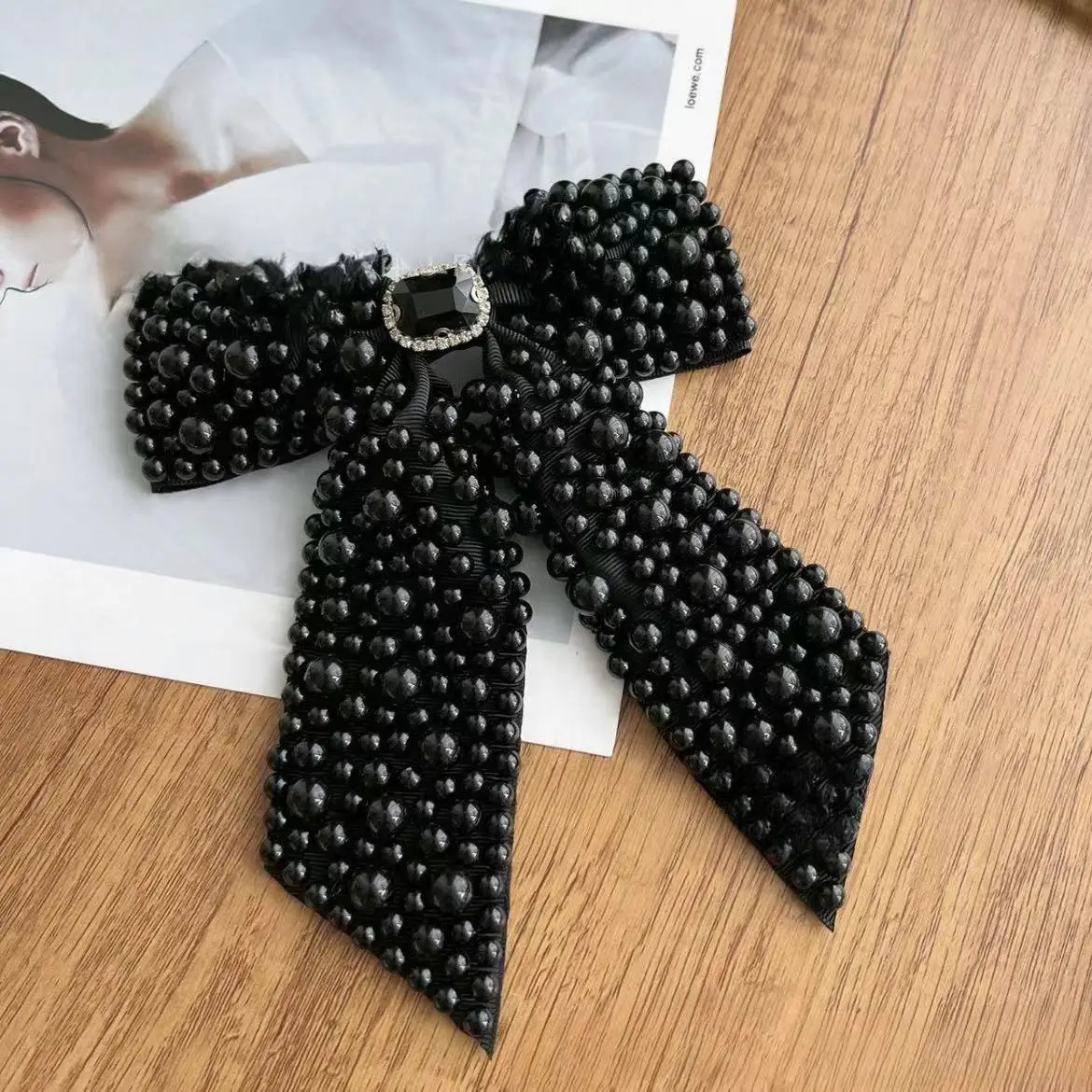 Sweet Pearl Beads Bowknot Hair Clip Ribbon Bow Barrettes For Women Fashion Y2k Hair Accessories HairPin 250221