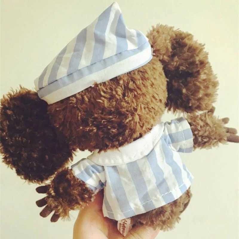 Cute Cheburashka Plush Toy Big Ryes Monkey with Clothes Soft Doll Russia Anime Baby Kids Sleep Appease Doll Toys for Childre Z250208