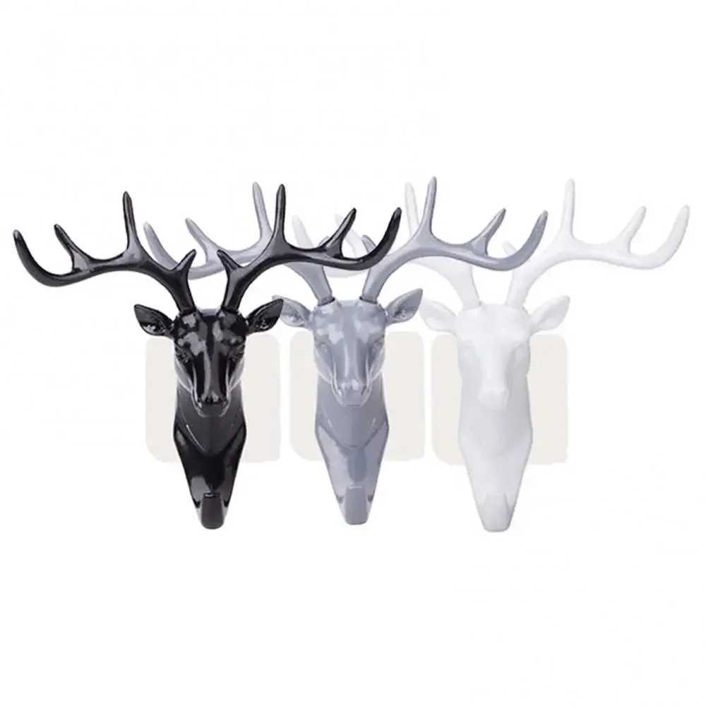 Fashion Cute Antler Hook Deer Key Holder Hanger Living Ro Wall Decorative Ornament He Decor Accessories Y250208