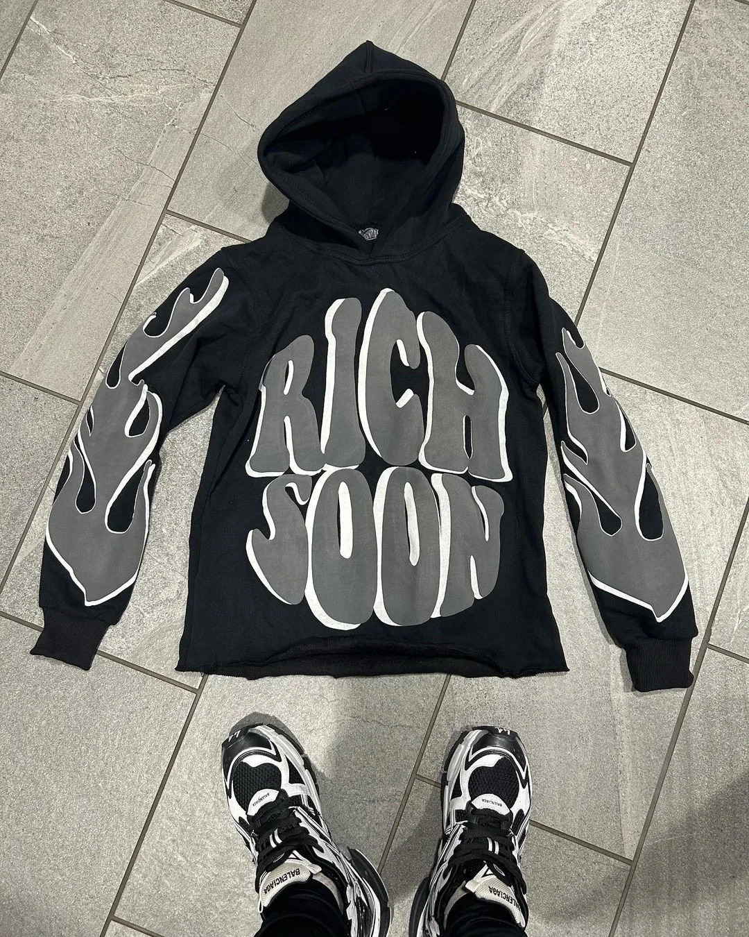 Mens Rich soon Hoodie Loose Sweatshirt Y2k Cute Pullover Fashion Printed Top AutumnWinter Aesthetic Clothing 250207