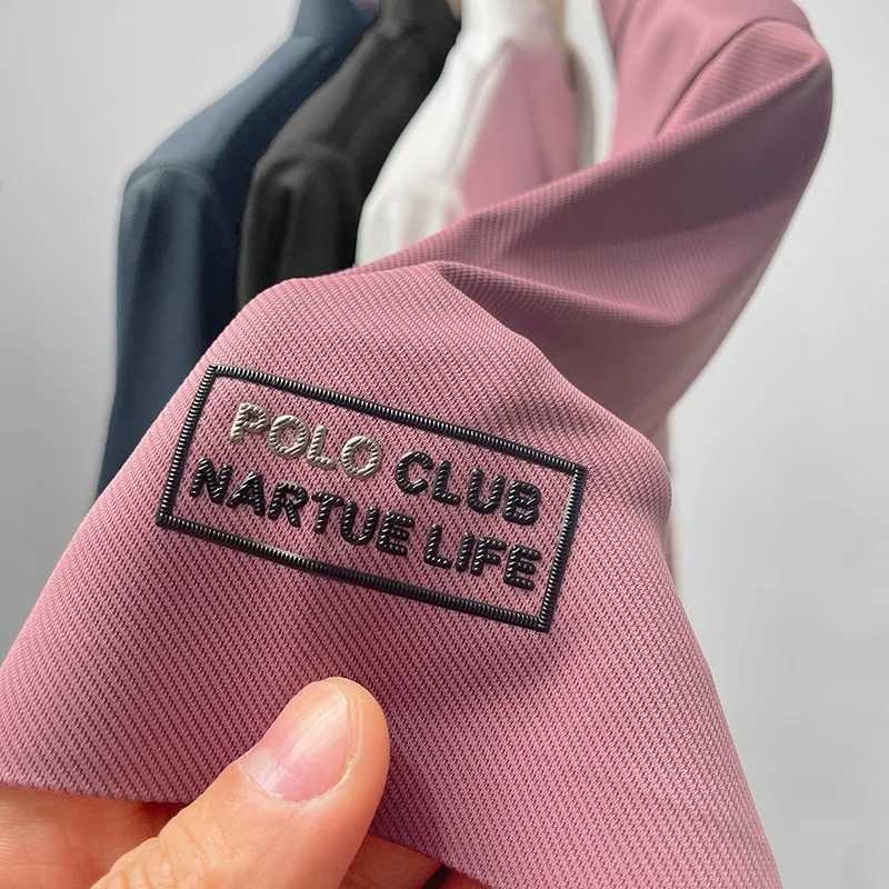 Summer high-quality ice silk breathable short sleeved t-shirt mens lapel high-end brand T-shirt casual fashion polo shirt M-4XLT250207