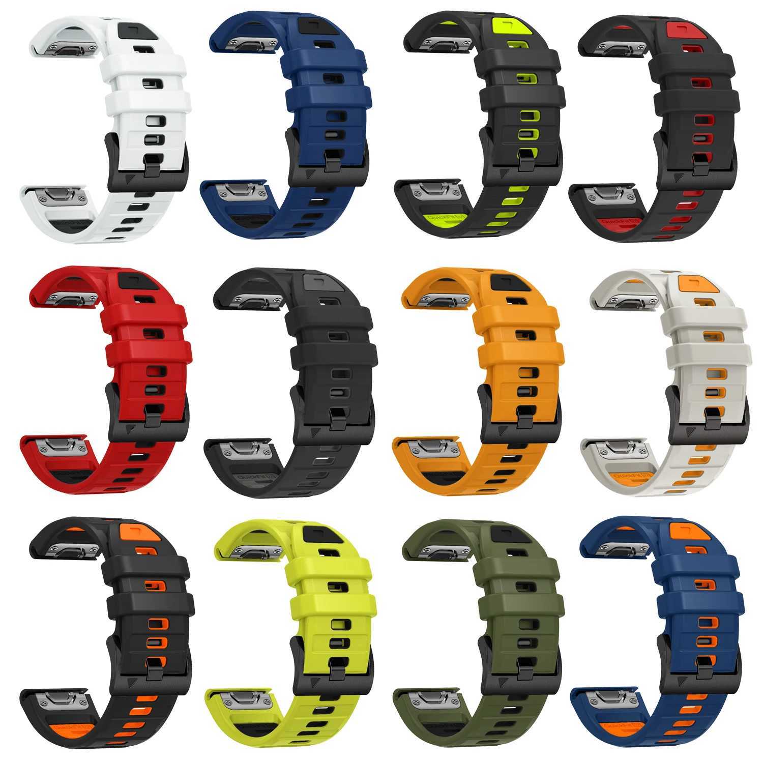 QuickFit 22mm 26mm Fenix8 Band For Garmin Fenix E 8 47mm 51mm 7 7X 6 6X/Epix Pro/Enduro 3 Two-Tone Sile Str BraceletXJ250208