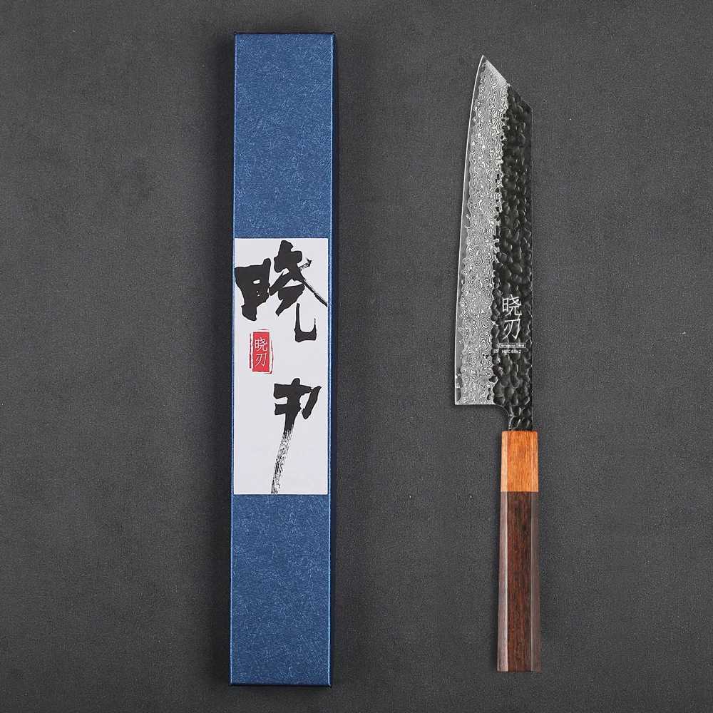 8.2 Japanese Kiritsuke Chef Knife Damascus Steel Tip Vegetable Cutting Machine VG10 Hand Forged Professional Kitchen Knife W250208