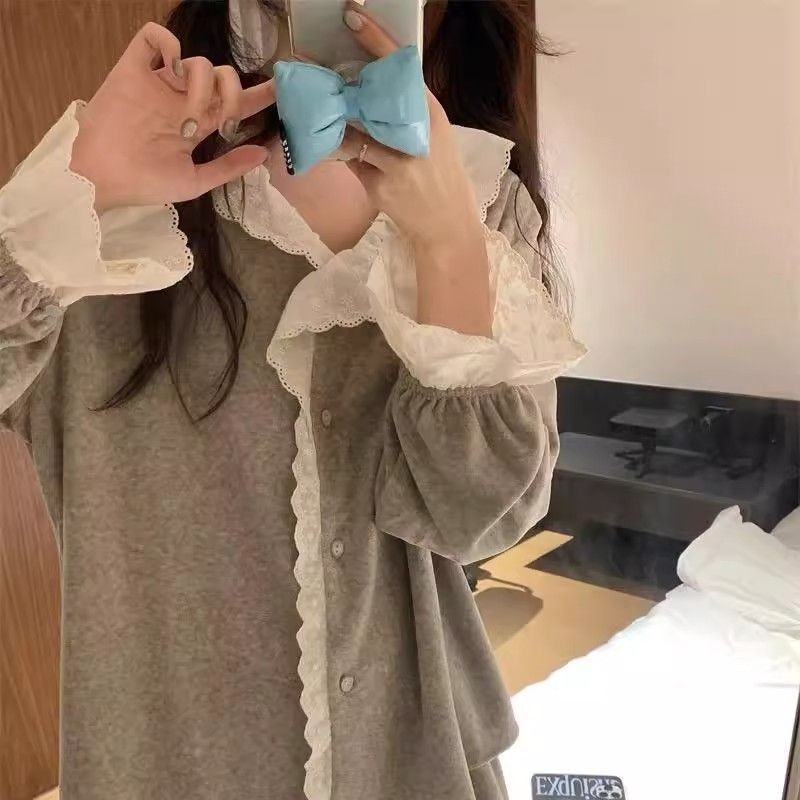B801-Summer ice silk pajamas ladies thin sexy nightdress colorful lace silk short sleeves high-end summer home clothes